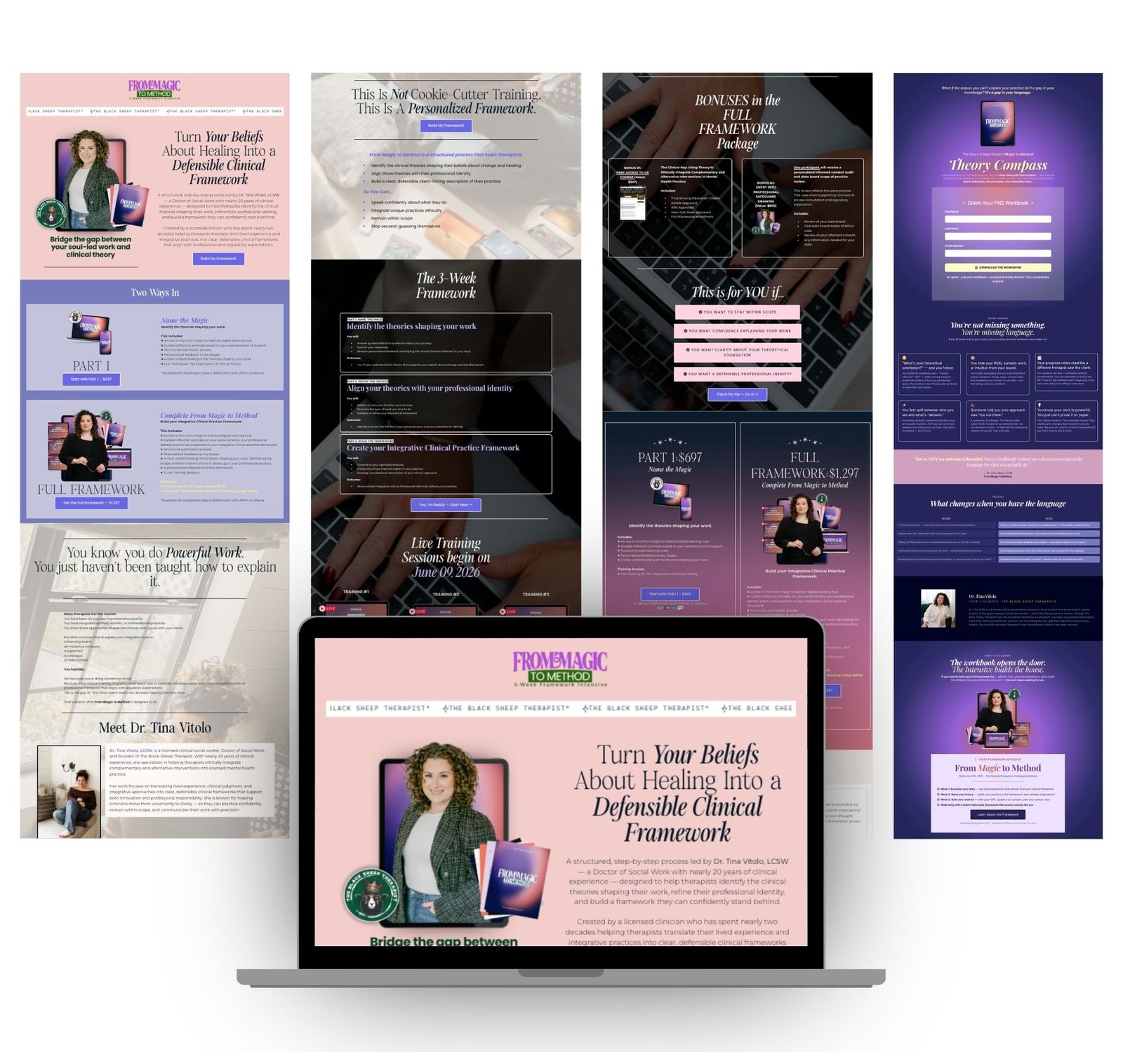 The Black Sheep Therapist framework intensive funnel