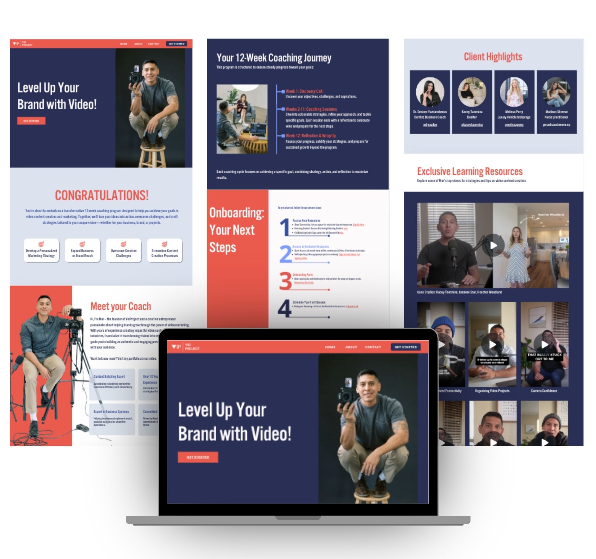 VidProject landing page design